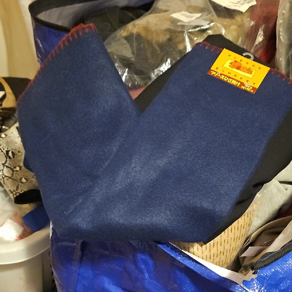 Vintage Japanese 60 X 90 Cm Pet Dog Blue Small Blanket